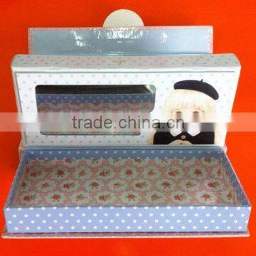 top sale cute top grade paper pencil case with mirror