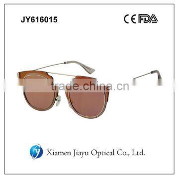 Mirror plane lens lady metal sunglasses
