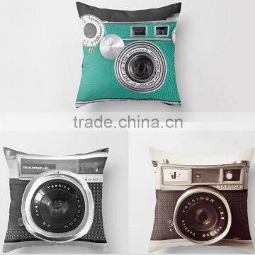 3D Camera Print Cushion Cover Plush Sofa Bedding Decor Throw Pillow Case