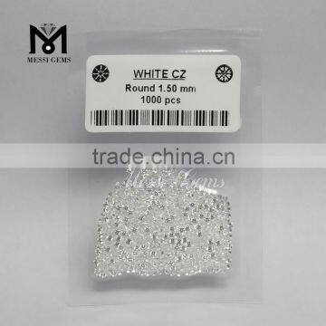 White Round 1.50mm High Quality Cubic Zirconia Stones