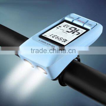 ShanRen rechargeable 300Lm light integrated with 2.4G wireless cadence bike computer