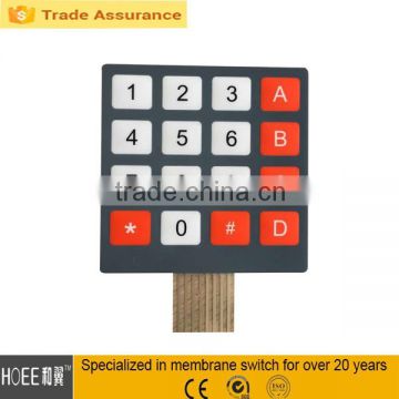 2016 Hot sales OEM push button membrane switch tactile keyboard