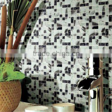 white and black frosted crystal glass mosaic