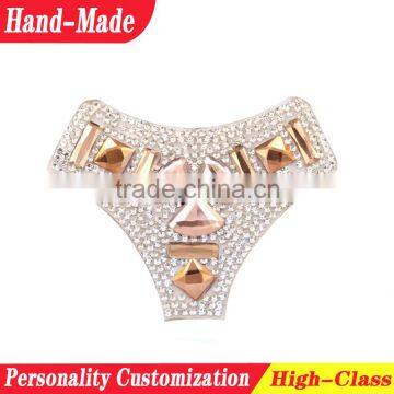 Wholesale glass rhinestone shoes applique patch decorative