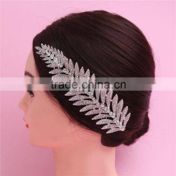 Rhinestone Crystals Comb Clear Leaf Hair Comb for Wedding Women Jewelry Hair Accessories Bridal Comb