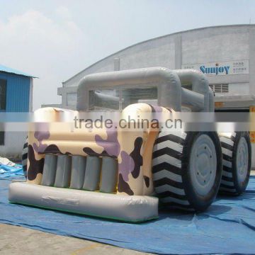 2016 hot new Military Vehicle inflatable Truck bounce car House for sale