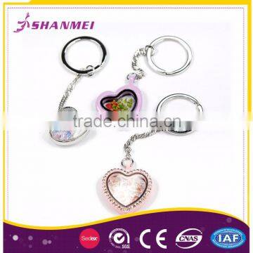 Trade Assurance Factory Frame Alloy Wholesale Heart Shaped Colorful Key Chain