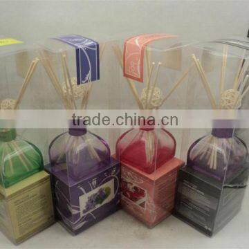 Fragrance Reed Diffuser in colorful glass bottle and PVC box