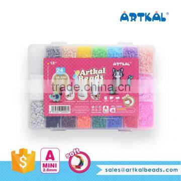 Artkal Beads 24 Colors Box Kit Educational Toys CA24 Mini Soft Perler Beads