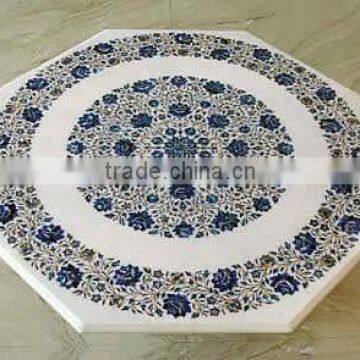 White Marble Inlay Table Tops