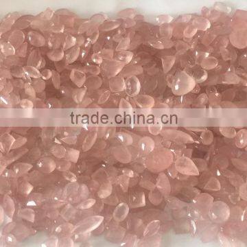Natural rose quartz checker cut loose gemstones healing reiki crystal pink