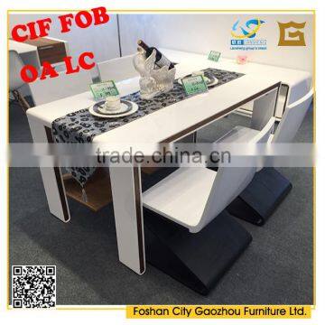 2016 Popular Modern Home Furniture High Gloss White MDF Dining Table