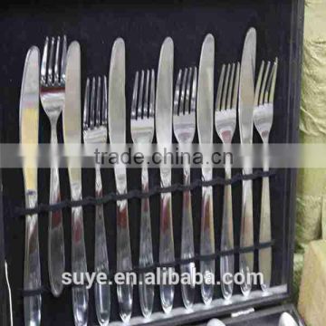 gold plated cross stainless steel fork and knife and spoon ,wedding spoon and fork