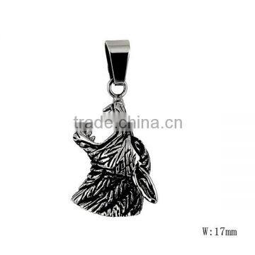 SRP3016 Fashionable Stainless Steel Jewelry Wolf Head Skull Pendant Necklace
