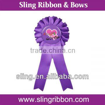 Handmade Round Ribbon Rosette Badge