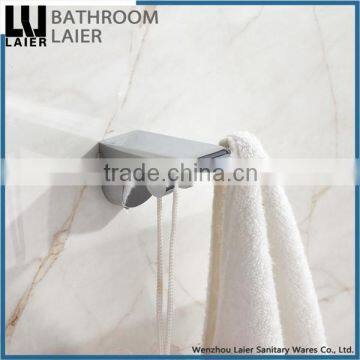 Economical Manufactured Goods Of Taiwan Zinc Alloy Chrome Finishing Bathroom Sanitary Items Wall Mounted Double Robe Hook