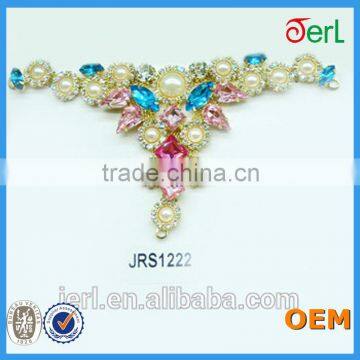 Beautiful colorful pearl rhinestone shoe accessories for sandal buckle