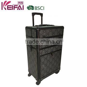 Professional Nylon Nail Make Up Trolley Case With Retractable Handle