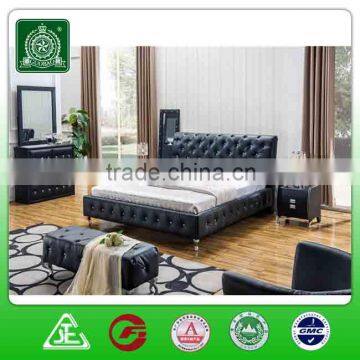 L13079 Crystal Leather Bed/classic Leather Bed With Buttons/pu Leather Bedroom Set photo-2
