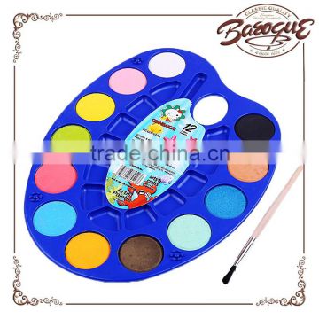 Wholesale 12pcs semi dry powder plastic paint palette watercolour cakes set professional quality bulk