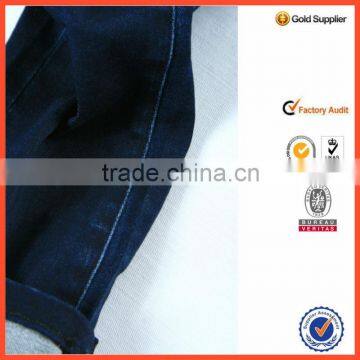 High Stretch Satin Dark Blue Combed Yarn Cotton Spandex Denim Fabric