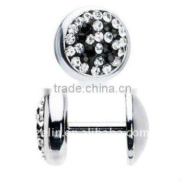 2015 fashion body jewelry crystal fake expander ear studs