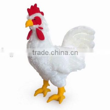 high quality factory wholesale realistic plush white standing cock soft toy stuffed animal toy standing white cock plush toys