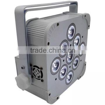 Three Years Warranty Uplight Rechargeable DMX Wireless Battery Powered Par Can 5in1 RGBWA 9x15w LED Par Light photo-5