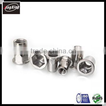 M3-M12 Open end Semi-Hexagonal body flat Head hexagon Rivet Nuts