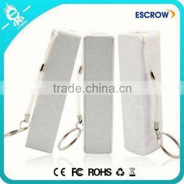 Big capacity white perfume 2600 smart mobile power bank with micro input port
