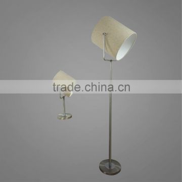 Satin Nickel Finish Metal Base And Stem With Fabric Lampshade Table Lamp And Floor Lamp The Lampshade Angle Adjustable