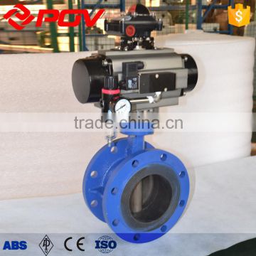 ss304 dn1000 pneumatic butterfly valve double flange