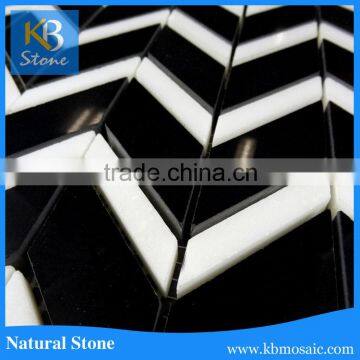 New Material Black White Mixed Marble Kitchen Backsplash Tile Mosaic