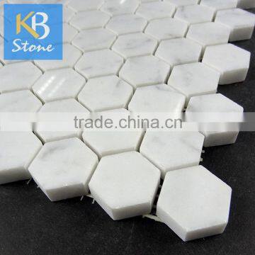 Mosaic Tile 1 inch Honed white hexagon mosaic china tile mosaic made in china