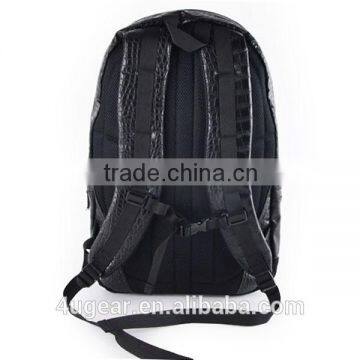 Black Leather School Laptop Backpack