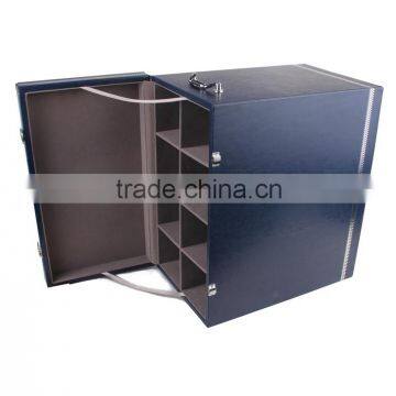 Wholesale Custom 8 Bottles of Red Wine Champagne Boxes, Black Leather Gift Box photo-4