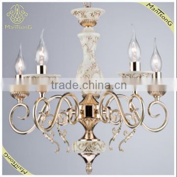 2016 Classic Style Indoor Decorative Metal and Ceramic Pendant Chandelier With French Gold Plated, Candle Lights