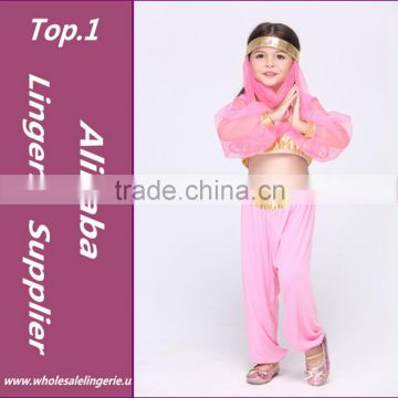 Performances Suit Arabian Princess Kids Cosplay Costume Elegant Lovely Dancing Set For Party Colthing Top+Pants+Hair Accessories