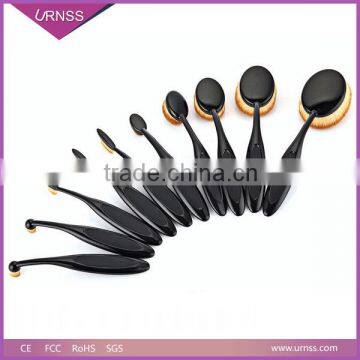 Hot Sale Professional 10pcs Oval Toothbrush Makeup Brushes Set photo-6