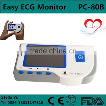 PC-80B Handheld Color Screen ECG Electrocardiograph Easy Heart Monitor