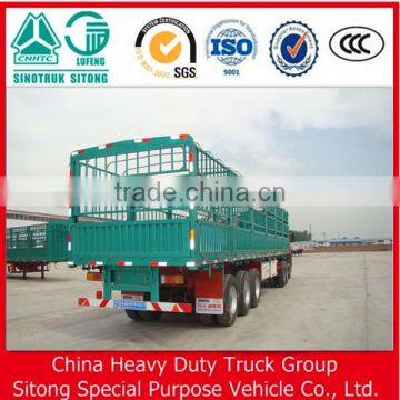 Tri- Axles Fenced Semi Trailer for Livestock / Cow / Cattle Transportation