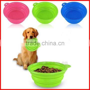 Cute Pet Dog Cat Silicone Collapsible Travel Bowl Dish Feeding Water Feeder New