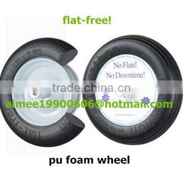 flat free pu tire with metal rim