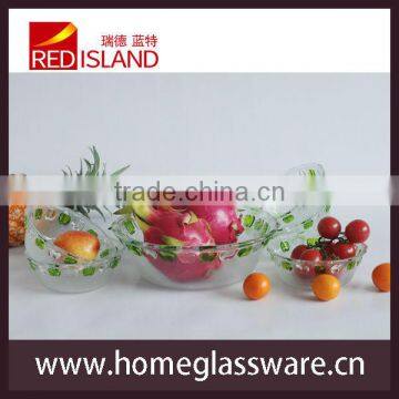 7pcs/set Glass Salad Bowl With Hand Painted photo-3