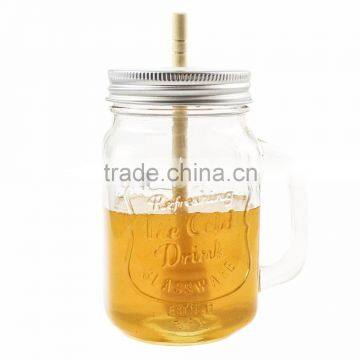 Haonai wholesale glass honey mason jar with handle