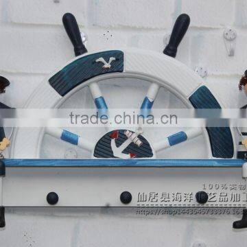 CY082 Mediterranean Style Creative Wall Wood Hanging Furnishings WELCOME Racks Home Crafts Hanger Wood Hook photo-4