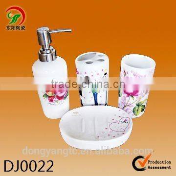 4psc White Custom Design Ceramic Bath Set, Bathroom Accessory Sanitary Set photo-5