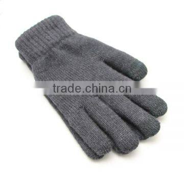 100% wool hand knitting touchscreen wool gloves for accept customized