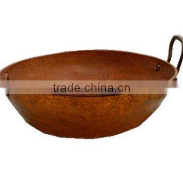 Hammered Copper Bowl With Handles photo-2