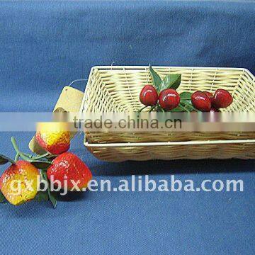 Rectangle rattan woven iron frame storage kitchen plate